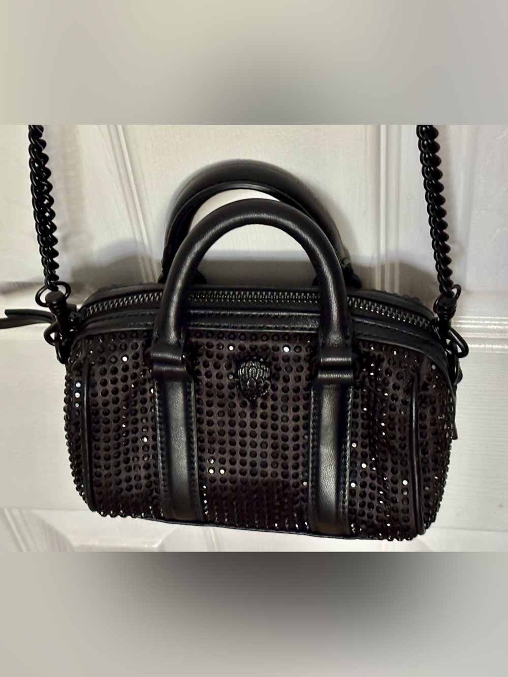 Kurt Geiger Black Studded Mini Satchel